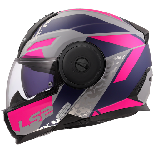 LS2 FF902 Scope II Oxyd Motorcycle Helmet - Grey/Blue/Purple